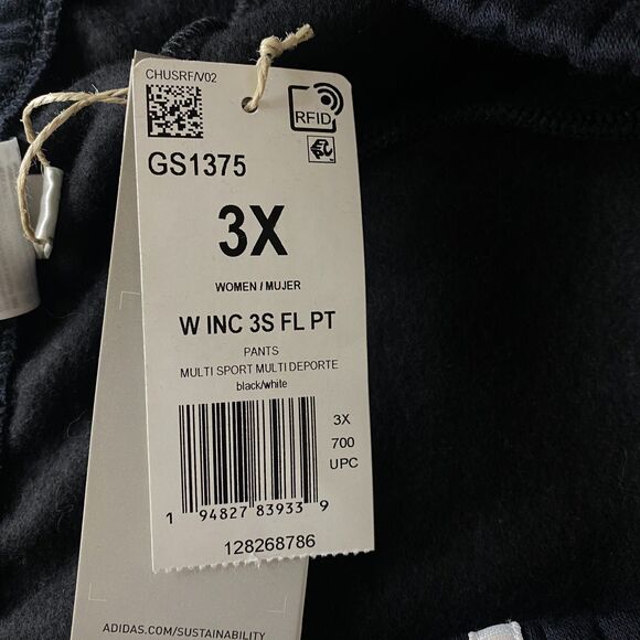 New Adidas Essentials 3 Stripes Fleece Jogger Sweatpants Women's Plus Size 3X - Picture 3 of 8